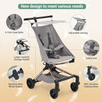 Lightweight Baby Travel Stroller – Compact & Airplane-Friendly Design, One-Hand - Image 4