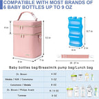 Breastmilk Cooler Bag with Ice Pack Fits 6 Baby Bottles Up to 9 Ounce - Image 4