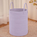 Large Woven Laundry Basket Hamper, 80L Cotton Rope Storage Bin by JMvicyroam
