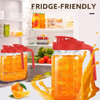 Glass Pitcher with Lid, 64 OZ Mason Jar Pitcher Double Leak Proof, 2 Quart - Image 2