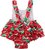 Baby Girl's Floral Print Ruffles Romper Summer Clothes - Image 5