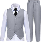 Boys’ Formal Suit 5 Piece Set, Toddler Tuxedos - Image 2