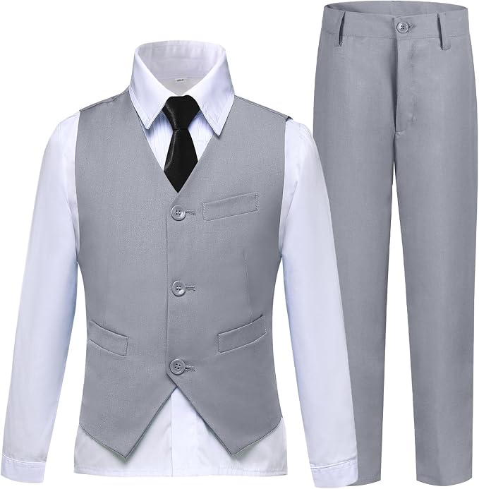 Boys’ Formal Suit 5 Piece Set, Toddler Tuxedos - Image 2