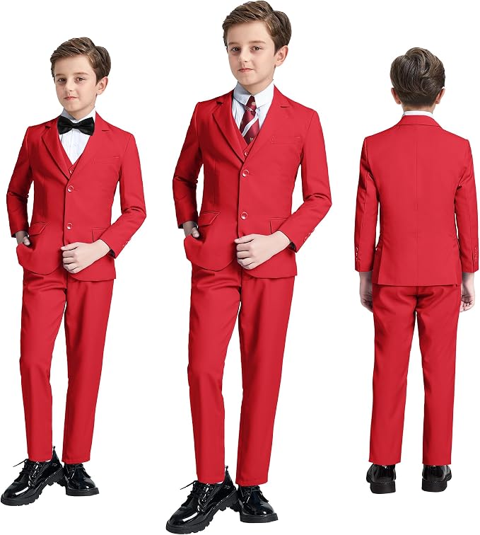 JPF Boy's Formal Suit Set Slim Fit Kids Tuxedo Suits - Image 6