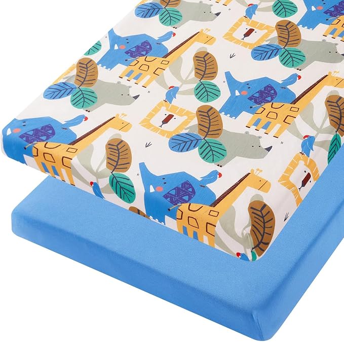 TILLYOU Mini Crib Sheets Fitted 2 Pack, Pack and Play Sheets by TILLYOU