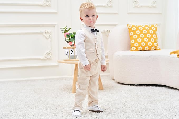 ARTMINE Toddler Boy Clothes Suit Gentleman Wedding Outfits, Formal Dress - Image 2