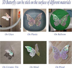 JOSDIOX 3D Butterfly Wall Decor 48 Pcs 4 Styles 3 Sizes, Laser Pink Butterflies - Image 3