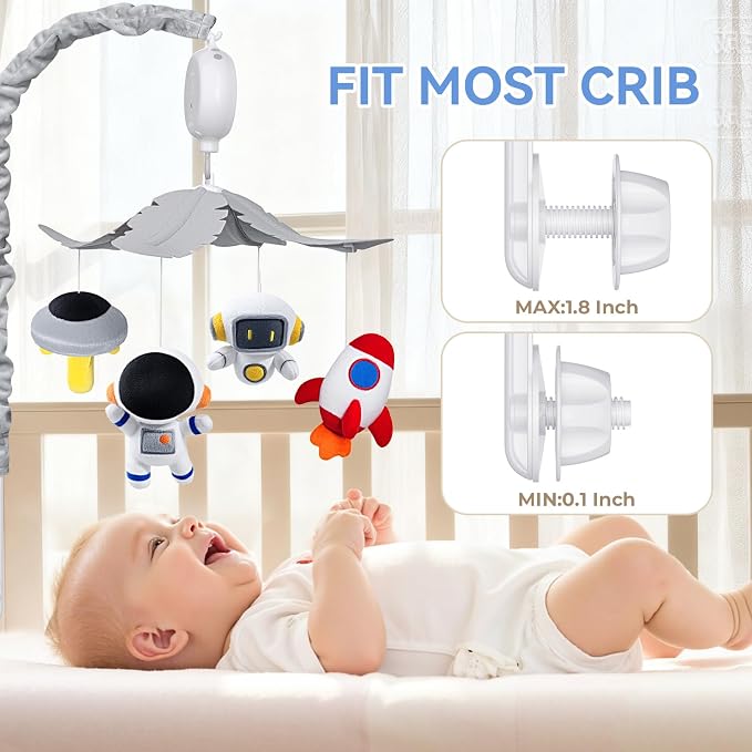 Feisike Space Crib Mobile, Spaceman Baby Mobile - Image 6