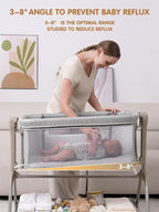 Ezebaby Baby Bassinet Bedside Crib, 3-in-1 Rocking Bassinets Bedside Sleeper - Image 2
