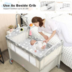 BABY JOY 5-in-1 Pack and Play, Portable Baby Bedside Sleeper - Image 3