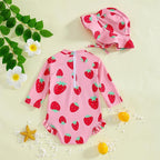 WOLBAY Baby Girl Swimsuit Long Sleeve One Piece Rash Guard - Image 3