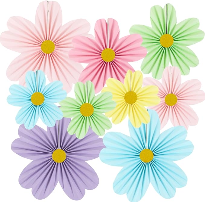 YUNXUAN Pastel Party Decorations Paper Fan Paper Flowers Decorations by YUNXUAN