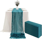 DOLOPL 8PCS Teal Cheesecloth Table Runner Bulk 13.3ft Boho Gauze Cheese Cloth by DOLOPLOfficial