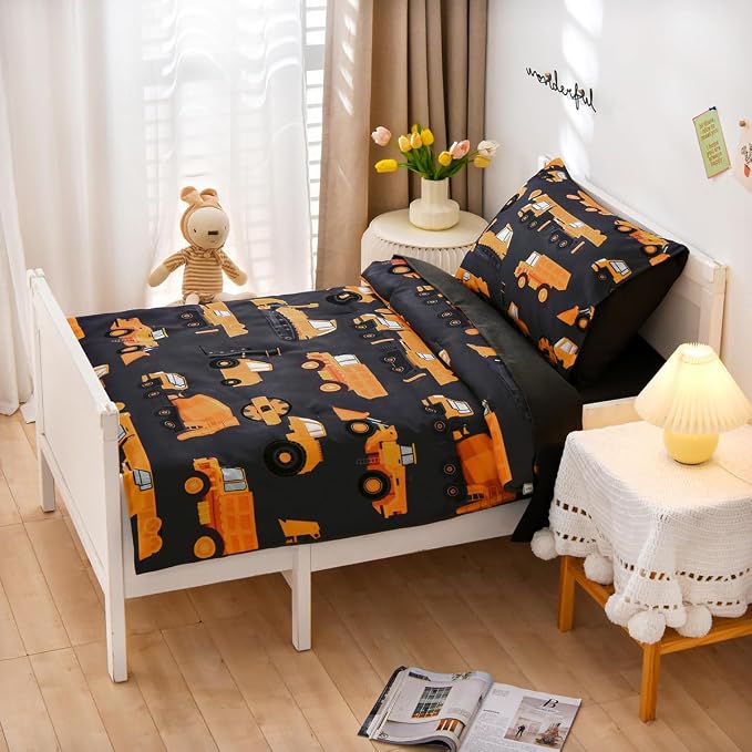 NTBED 4 Pieces Construction Toddler Bedding Set - Image 3