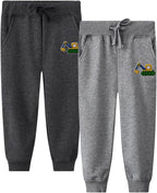 LOKTARC 2 Pack Boys Drawstring Sweatpants Cute Pattern Cotton Sport Jogger Pants by LOKTARC