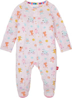 Magnetic Me Girls Modal Magnetic Baby Footie Pajamas | Silky Soft Modal Fabric by magneticme