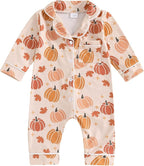 Balaflyie Baby Girl Button Down Pajamas Romper One-Piece Jumpsuit Long Sleeve by Balaflyie
