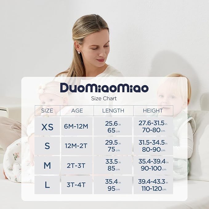 Duomiaomiao 2 Pack 0.5 TOG Toddler Sleep Sack 24-36 Months 100% Cotton - Image 7