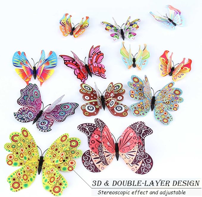 Butterfly Wall Decor 24/48 PCS, 3D Butterflies Stickers - Image 2