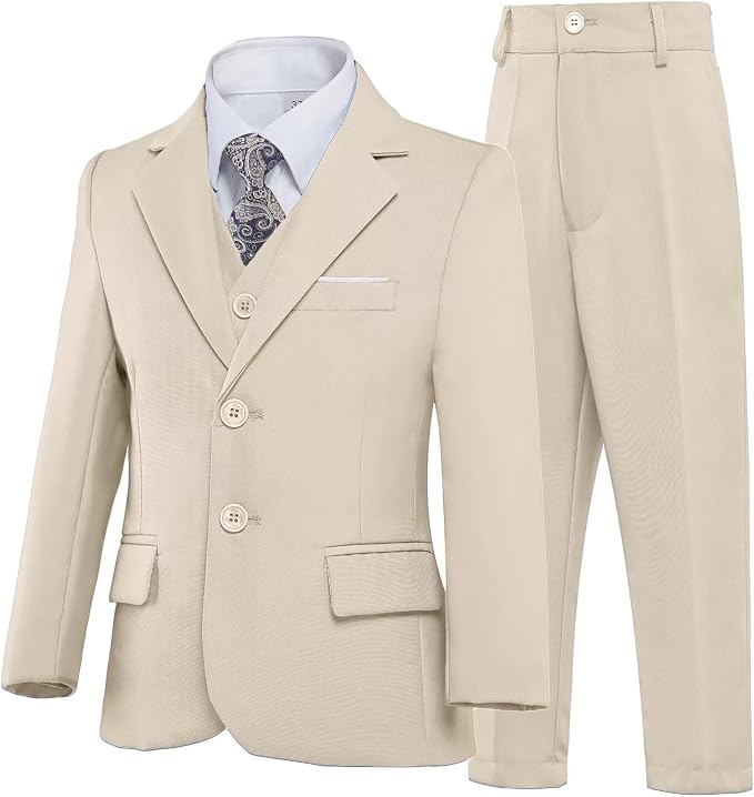 Boys’ Formal Suit 5 Piece Set, Toddler Tuxedos - Image 2