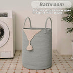 Large Woven Laundry Basket Hamper, 80L Cotton Rope Storage Bin - Image 5