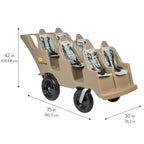 Angeles Bye Bye Buggy 6 Passenger Stroller, Sturdy Daycare Stroller - Image 2