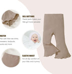 SOBOWO Baby Girl Flare Pants 3 Pack Toddler Solid Ribbed Ruffle Bell Bottoms - Image 4