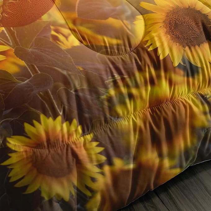 QOOMO Horse Comforter King Size, Sunflower Horse Comforter Set - Image 5