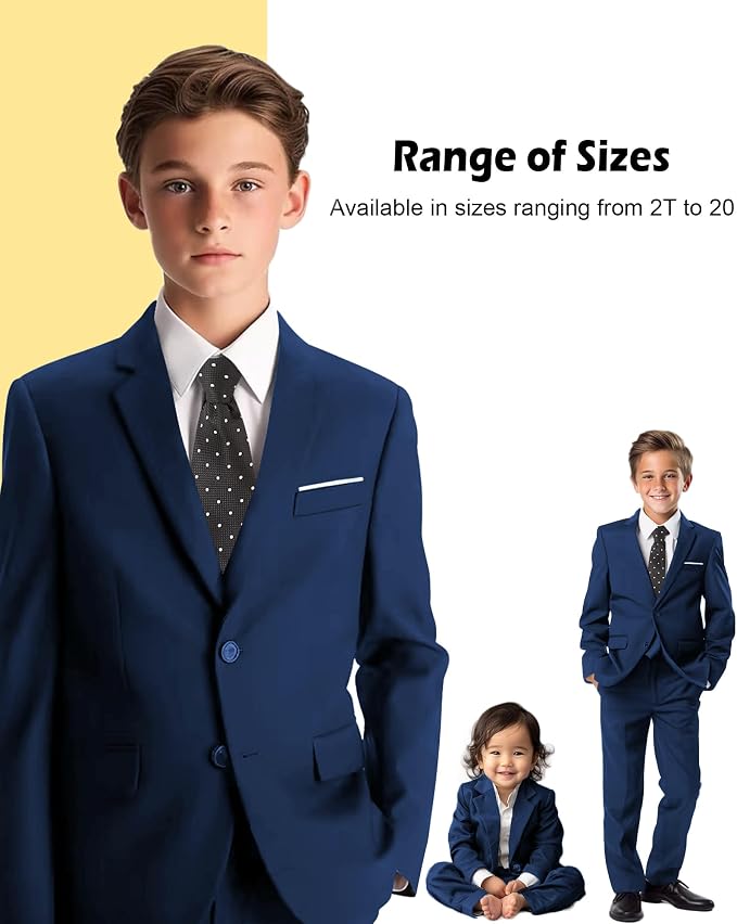 Boys’ Formal Suit 5 Piece Set, Toddler Tuxedos - Image 4