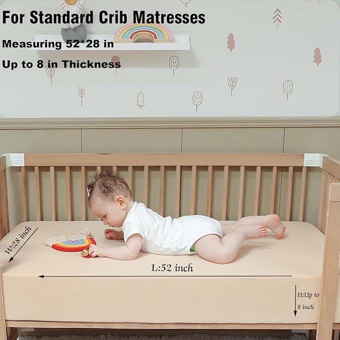 Breathable Crib Sheets for Toddler Bed Mattresses 100% Muslin Cotton Crib - Image 5