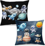 SPBL&L Galaxy Space Nursery Pillow Covers 18x18 Set of 2, Space Nursery Room by SPBLL