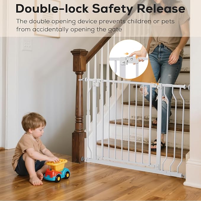 Baby Gate for Stairs, Baby Safety Essentials, Auto Close Gate for Doorways - Image 2