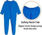 Baby Boy Footed Pajamas with Mittens, Rayon Made from Bamboo Sleepers, 2 Way - Image 2
