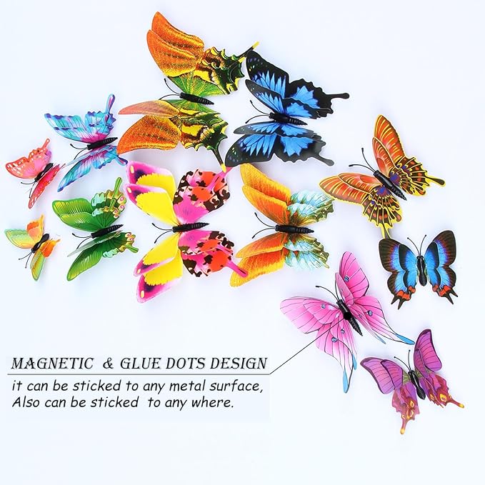 Butterfly Wall Decor 24/48 PCS, 3D Butterflies Stickers - Image 3