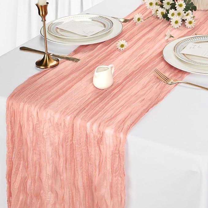 12 Pack Blush Pink Cheesecloth Table Runner 10Ft Gauze Cheese Cloth Table - Image 4