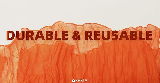 FEXIA Fall Table Runner Orange Cheesecloth 35x120 Inches Boho Gauze Table - Image 3