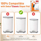 8 Pack Refills Compatible with DEKOR CLASSIC Diaper Pails | 20% Extra Length - Image 2