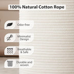 Fiona's magic 72L Large Woven Laundry Hamper, Tall Cotton Rope Storage Basket - Image 3