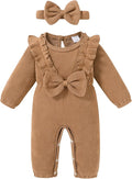 Happy Town Baby Girl Romper Infant Fall Winter Clothes Ruffle Sweater Long by HappyTown