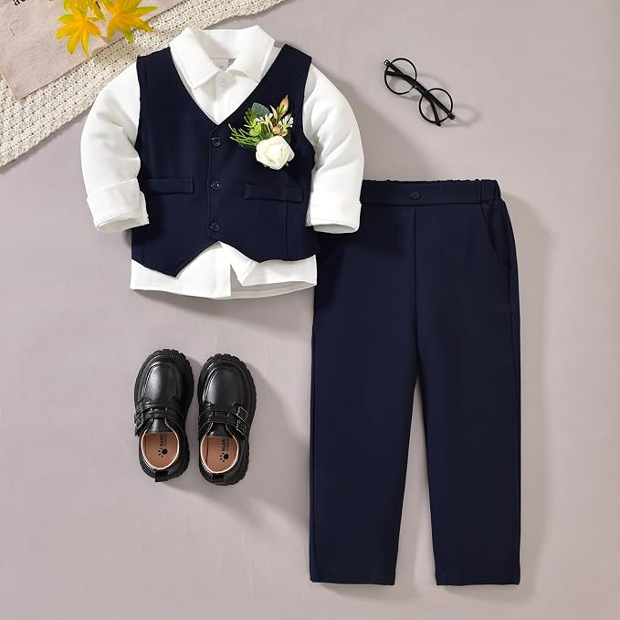 Toddler Boys Suit 3Pcs 1-5T - Image 4