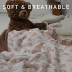 Muslin Swaddle Blankets for Newborn, 3 Pack Breathable Soft Receiving Blanket - Image 4
