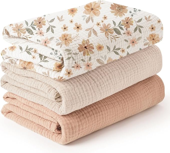 Konssy 3 Pack Muslin Swaddle Blankets by Konssy