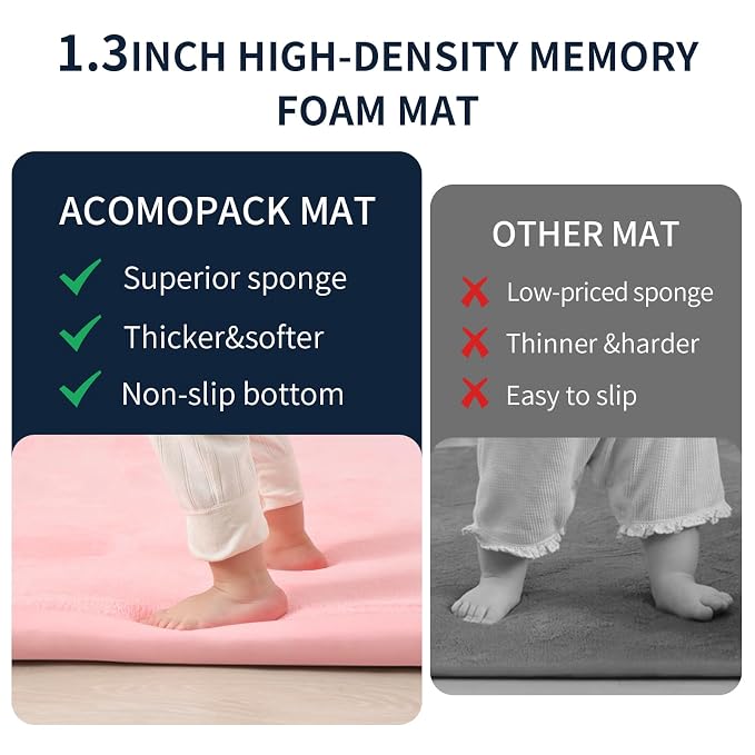 ACOMOPACK Baby Play Mat for Floor 1.3" Thick Memory Foam Play Mat 79"×118" - Image 4