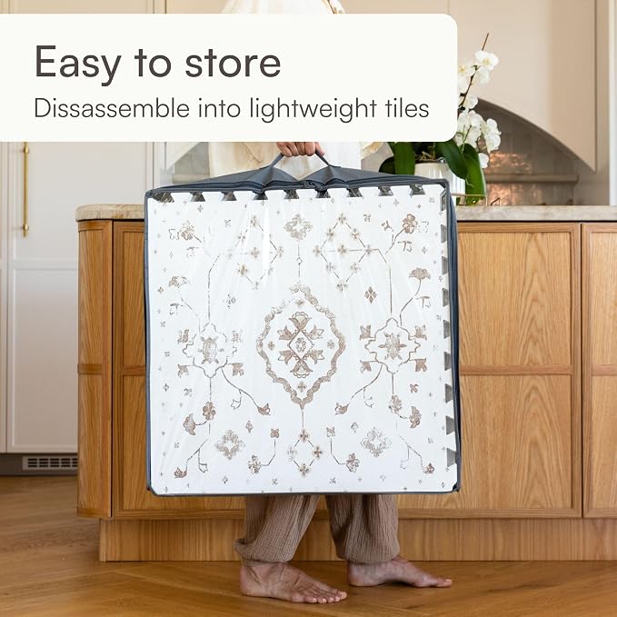 Lillefolk Baby Play Mat for Floor – 6x6ft Vintage Coffee | Soft Non Toxic - Image 5