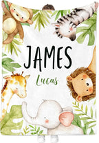 Safari Personalized Baby Blankets - Image 3