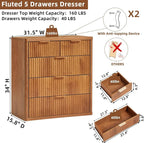 LEYAOYAO Fluted 5 Drawers Dresser - Image 2