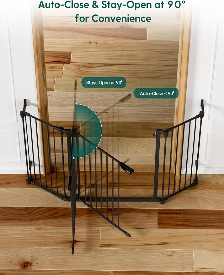 Babelio 71" Extra Wide Baby Gate, Hardware Mounted Pet Gate Indoor, Foldable 3 - Image 4