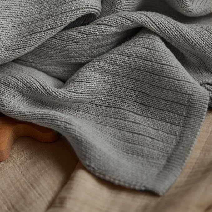 Knitted Organic Cotton Baby Blanket- Swaddle Blanket - Image 8