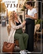 Neer 3 Pack Women's Maternity Pants Over The Belly Loose Pregnancy Pants - Image 2