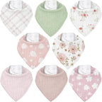 Muslin Baby Bibs 8 Pack, Baby Bandana Drool Bib by CivaruaKids